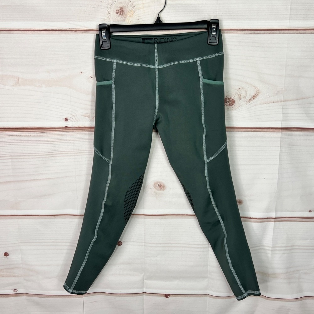 Riding Sport Dover Saddlery Tights Unisex Kids‎ Large Green Three Season Tech